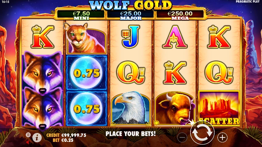 Wolf gold slot features