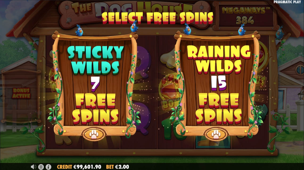 The Dog House Megaways - Free Spins choice