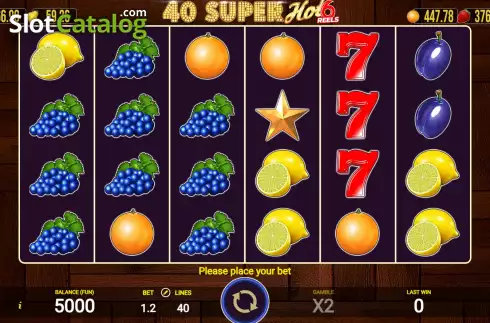 Game screen. 40 Super Hot 6 Reels slot